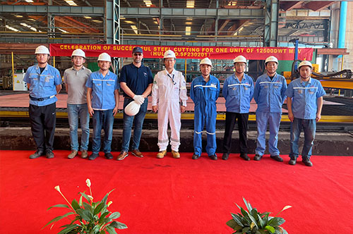 三福船舶一艘12500DWT多用途船開工建造